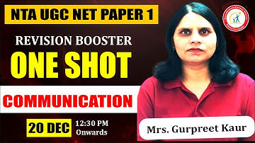 🚀 One Shot Communication | NTA UGC NET Paper 1 Revision Booster (20 Dec @12:30 PM)