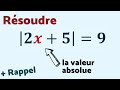 Valeur absolue  rsoudre 2x  5   9