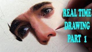 REAL TIME DRAWING of Skin Tones & Nose in COLORED PENCILS || Part 1