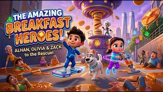 Alhan Olivia Zack Save City from Giant Pancakes