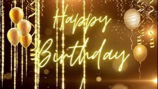 Birthday Ambience | Happy Birthday Background Video | Birthday Display With Gold Ribbons and Message