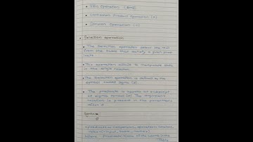 DBMS Part -11/Relational Algebra//Fundamental Operations/ Selection Operations/Projection Operations