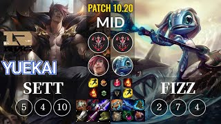 RNG yuekai Sett vs Fizz Mid - KR Patch 10.20