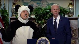 SNL Bowen Yang’s Giant Panda Steals Attention From Biden in Cold Open