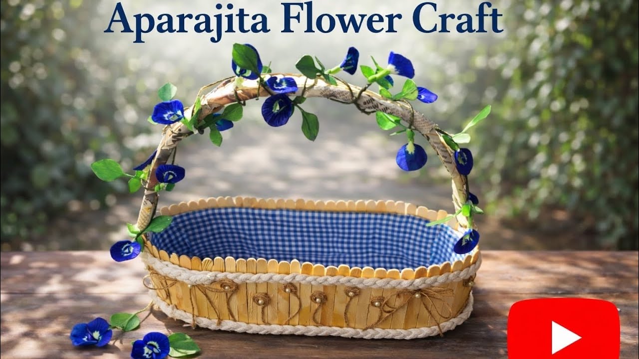 DIY Aparajita Flower Craft 🌼 #Aparajita #flower #DIY #aestheticart #homedecor #viralcraft #trending 