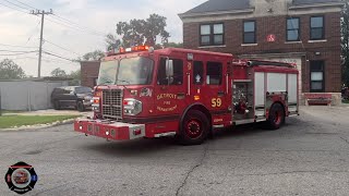 Detroit FD E-59 Responding (Commercial Fire Alarm)