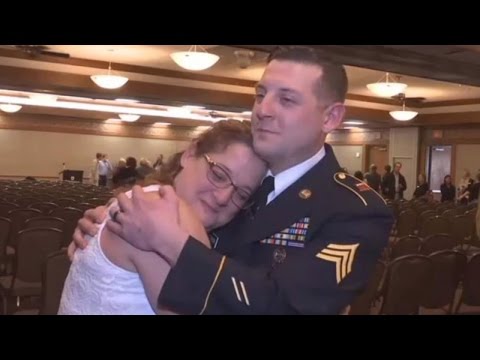 Mom Brought To Tears When Army Son Surprises Her at Nursing School Graduation