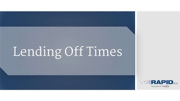 RapidILL Lending Off Times
