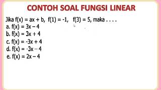 Examples of linear function questions and answers