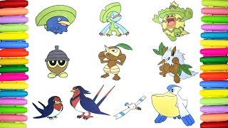 Pokemon coloring pages for kids - Pokedex #270 - 279