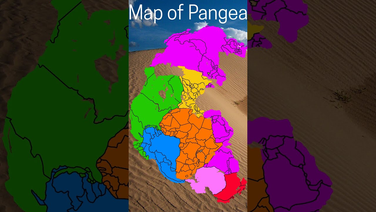 Map Of Pangea With Modern Borders 