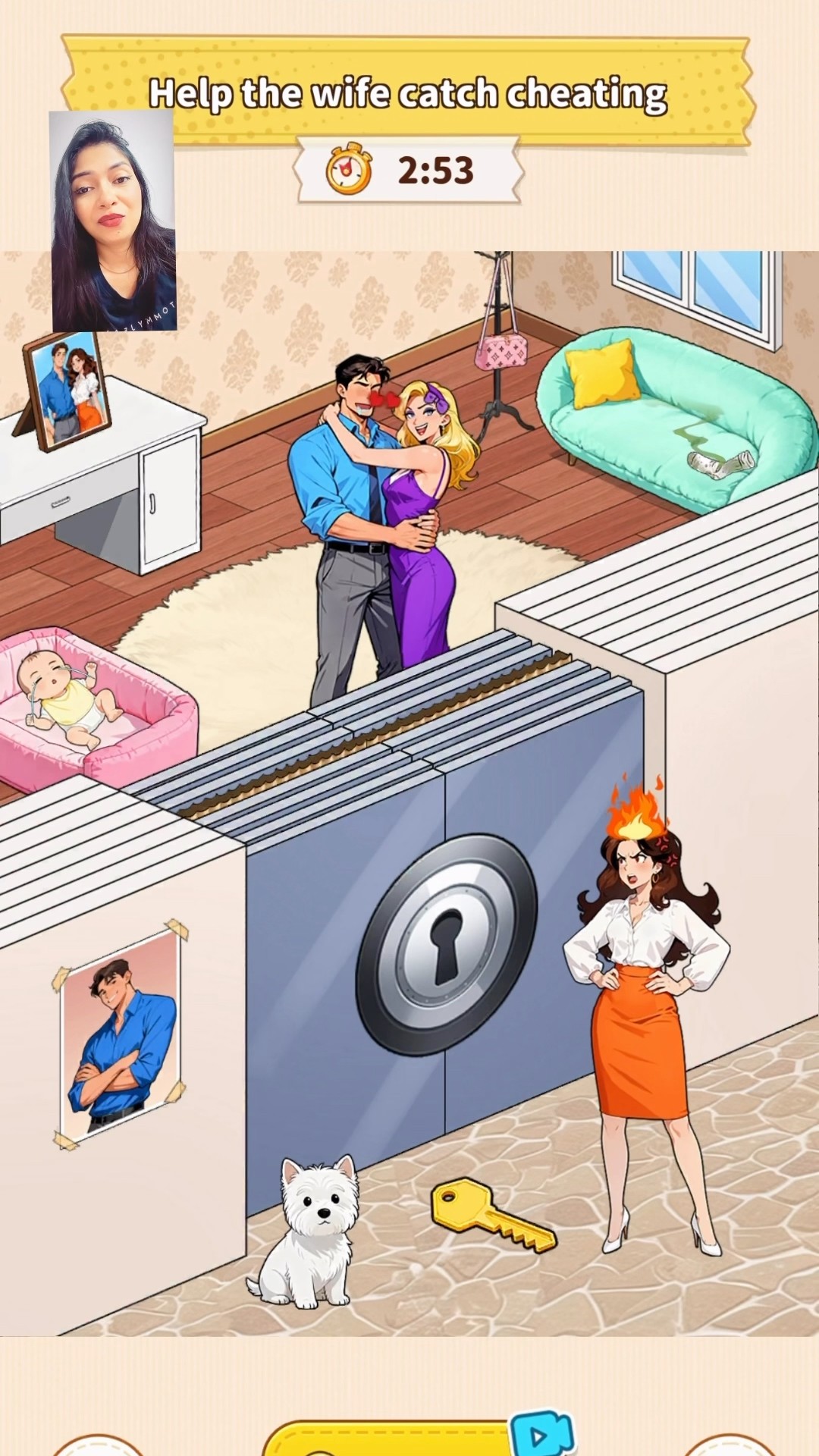 Brain Puzzle 3: Crazy Mind - Level: CHEATING SCENE - Help the wife