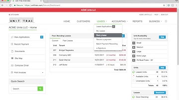 Starting a Lease |  Self Storage Software by Unit Trac