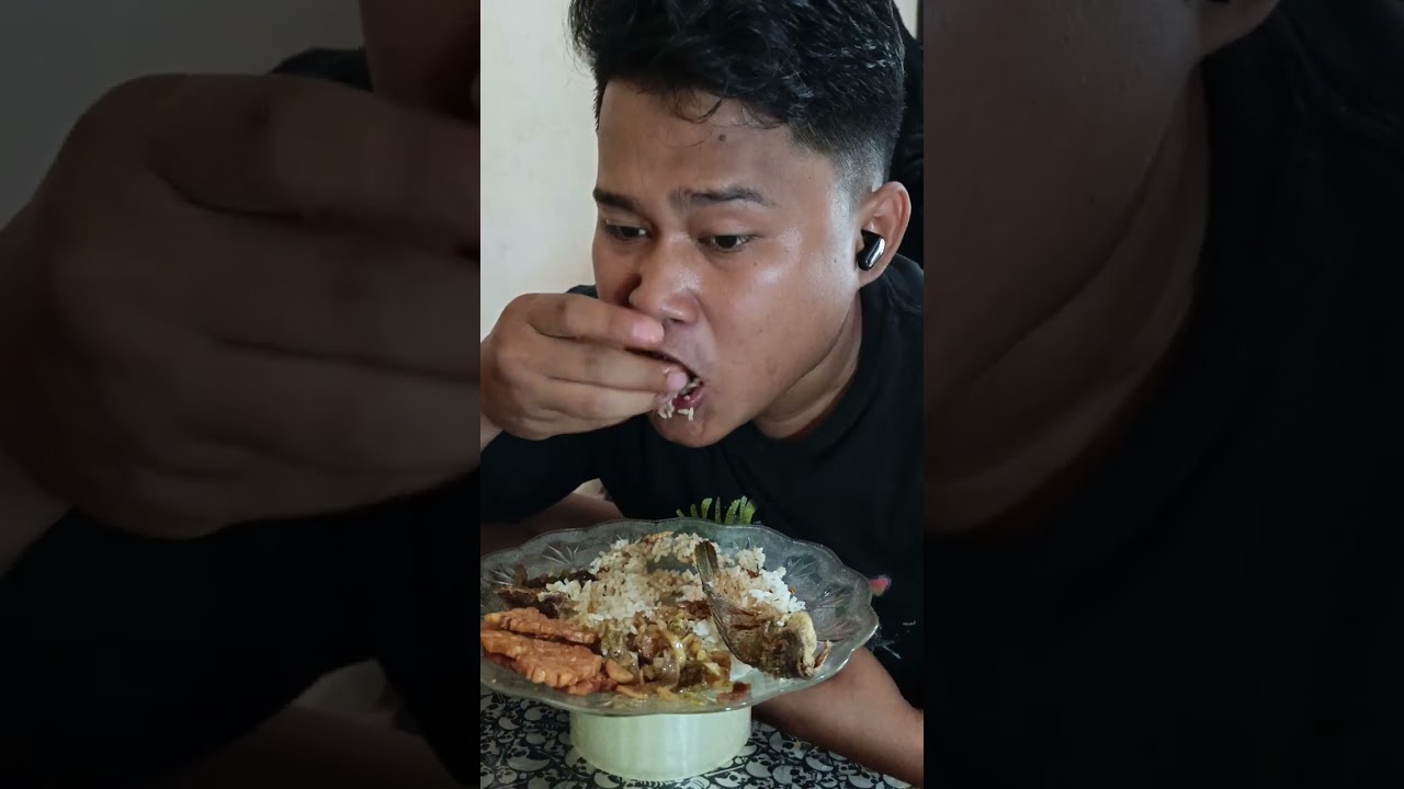 Day 50 mukbang ikan goreng sambal cabe bendot full