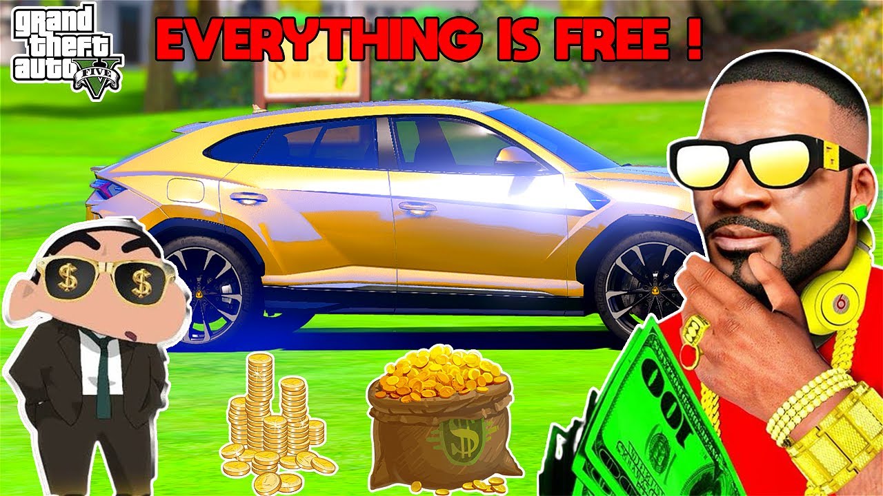 GTA 5 : Franklin & Shinchan Touch Anything Turns Into GOLD EveryThing Is Free! (GTA 5 Mods)