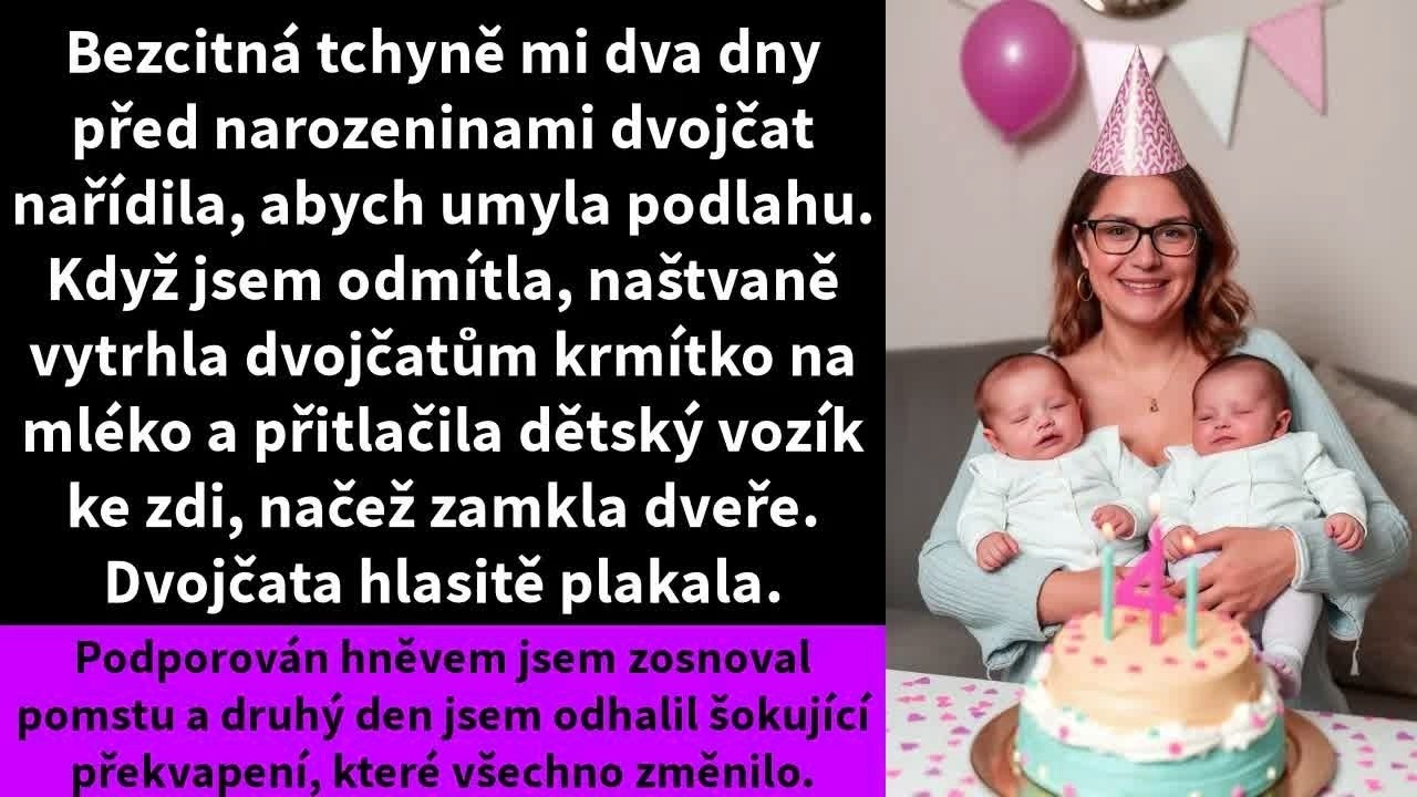 Dva dny před narozeninami mých dvojčat mi tchyně nařídila umýt podlahu. Když jsem odmítla, vytrhla mi krmítko z rukou, přirazila kočárek s dětmi ke zdi a zamkla dveře. Děti řvaly a já stála za...