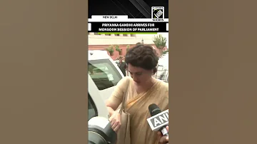 Congress MP Priyanka Gandhi Vadra Arrives For Monsoon Session Of Parliament 