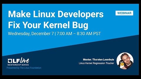 Mentorship Session: Make Linux Developers Fix Your Kernel Bug