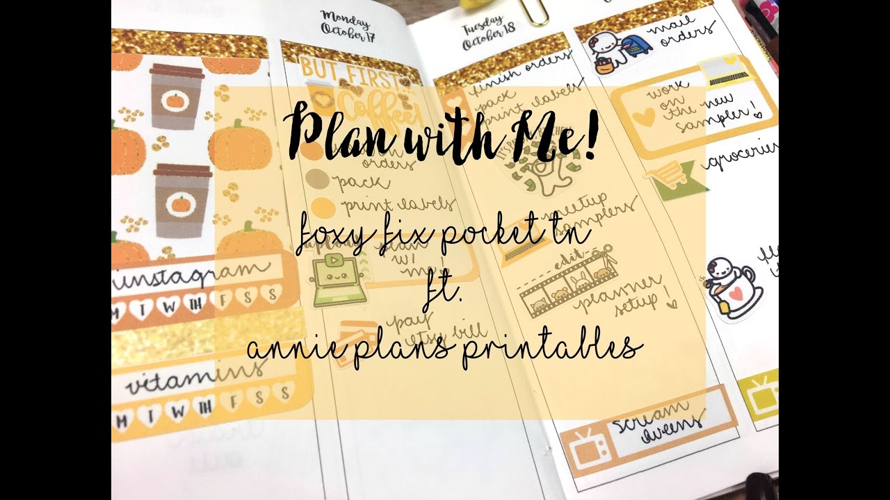 PLAN WITH ME | Pocket Foxy Fix TN ft. Annie Plans Printables - YouTube