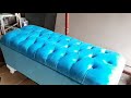 Kursi box ottoman penyimpanan peti sofa warna biru