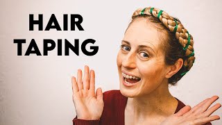 HAIR TAPING TUTORIAL | Fantasy Renaissance and Medieval Hair Braiding Style