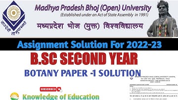 MP Bhoj open university second paper-1 assignment solution , Bsc second year Botany solution
