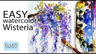 EASY Watercolor Wisteria without drawing