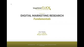 Digital Marketing Research Fundamentals Webinar