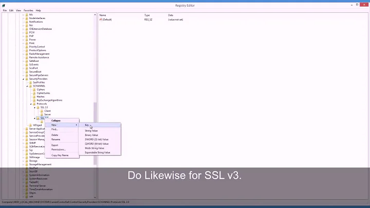 How to Disable SSLv3 and SSLv2 on Windows Server, for IIS