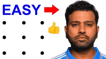 Turn 9 dots into Rohit Sharma drawing easy - How to draw rohit sharma face drawing easy step by step