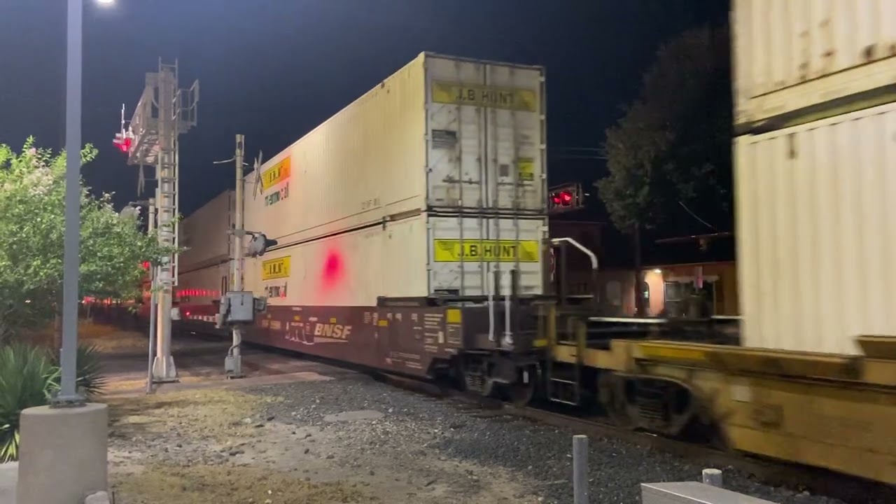 KcsM 4574 EB Leads BNSF Intermodal Train With Friendly Crew In Laredo, Texas 7/23/22