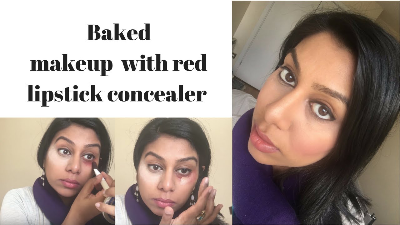 Baking Makeup Tutorial With Red Lipstick Concealer Asian Dark Skin