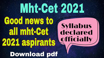 Mht-Cet 2021 syllabus declared