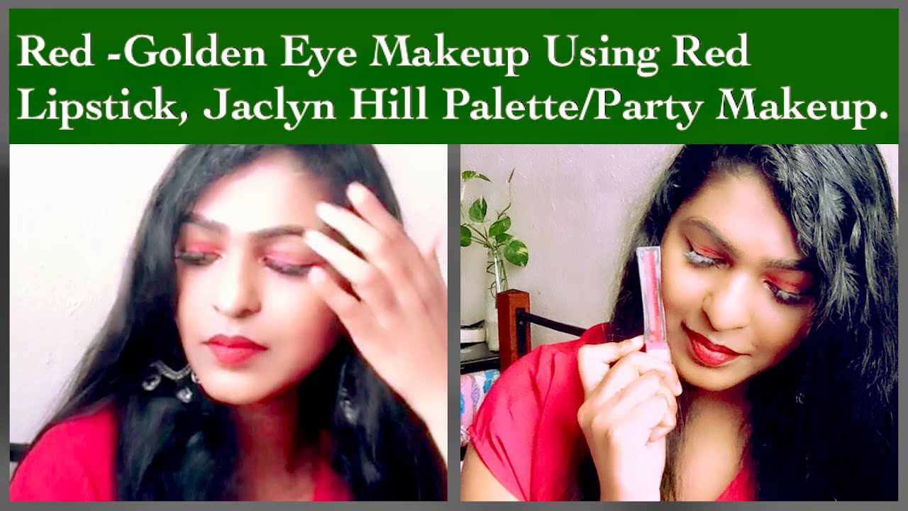 Red Golden Eye Makeup Look Match your Red Outfit with this glam red Eye Makeup YouTube