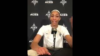 A'Ja Wilson reveals what Tom Brady said in the Aces' locker room just before tip 💯
