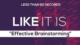Galen Emanuele Like It Is | EP 17: Effective Brainstorming
