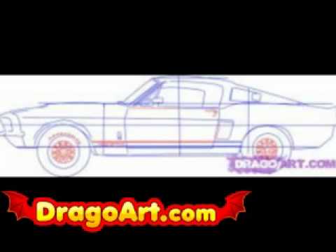 How to draw a mustang, step by step - YouTube