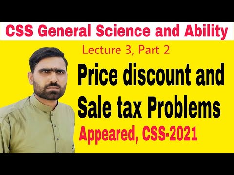 General Ability #32 | Sale tax and Price discount problems | CSS General Science and Ability