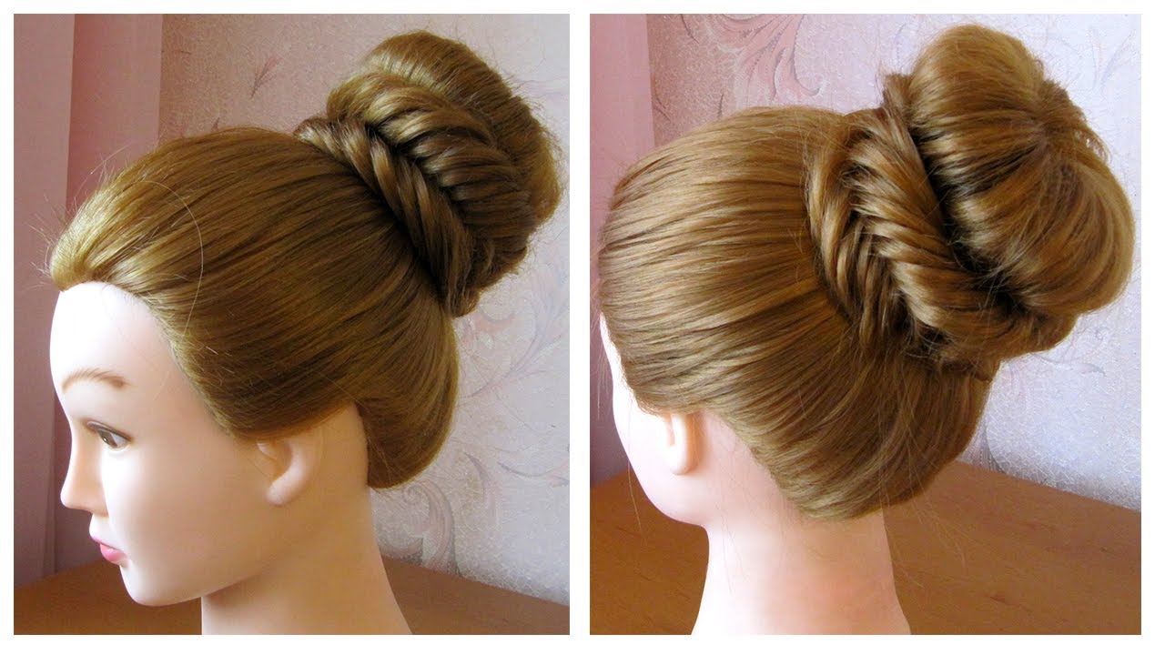 Tuto coiffure simple chignon bun sans donut + tresse épi de blé, facile à faire