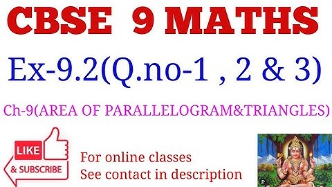 CBSE 9th MATHS | EX-9.2(Q.no-1, 2 & 3) | CHAPTER 9 | AREAS OF PARALLELOGRAM AND TRIANGLES |