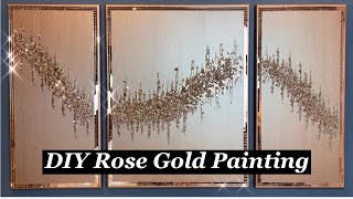 Rose Gold Glitter Art / Easy DIY