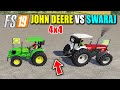 John Deere 5050e 4wd vs Swaraj 855 FE 4x4 Tractor Tochan Mukabla!!! FS19 Indian Tractors Mods