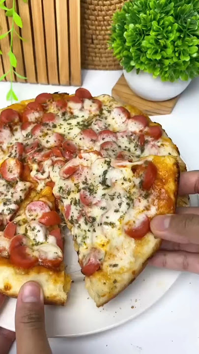 Cara bikin pizza cuma dengan teflon tanpa telur, tanpa oven, tanpa mixer #cooking #food #pizza #fyp