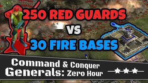 250 China Red Guards VS 30 USA Fire Bases | C&C Generals Zero Hour