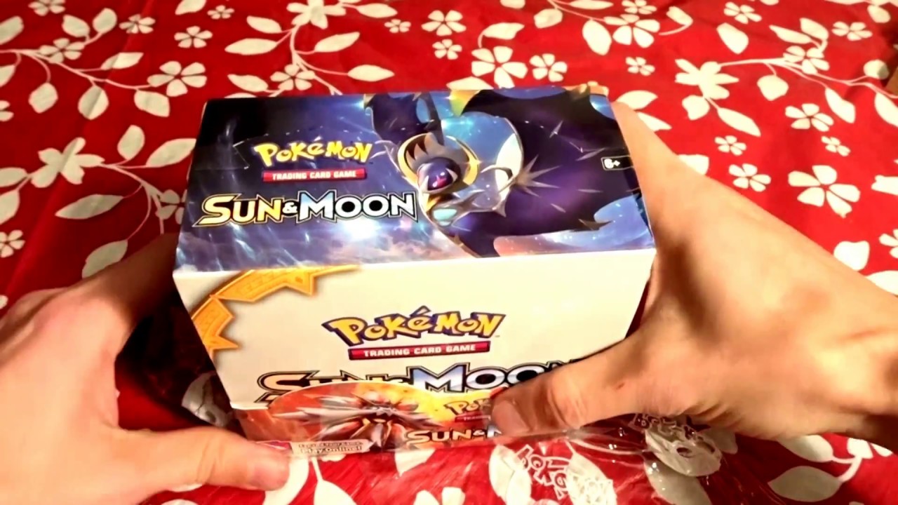Opening Pokemon Sun and Moon Base Set Booster Box - No Talking - YouTube
