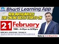     new batch starts on 21 february mathematics by ss bharti sir