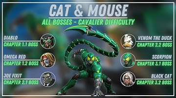 Cat And Mouse -All Bosses -Cavalier Event Quest- Scorpion - Black Cat - MCOC - Apr 2022