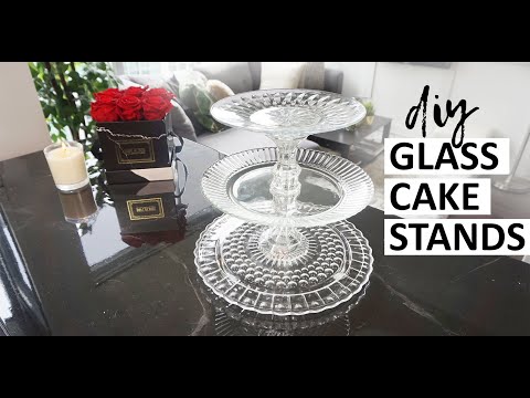 DIY Glass Cake Stands for Wedding (SO EASY)  | Cheap diy 3 tier cupcake stand