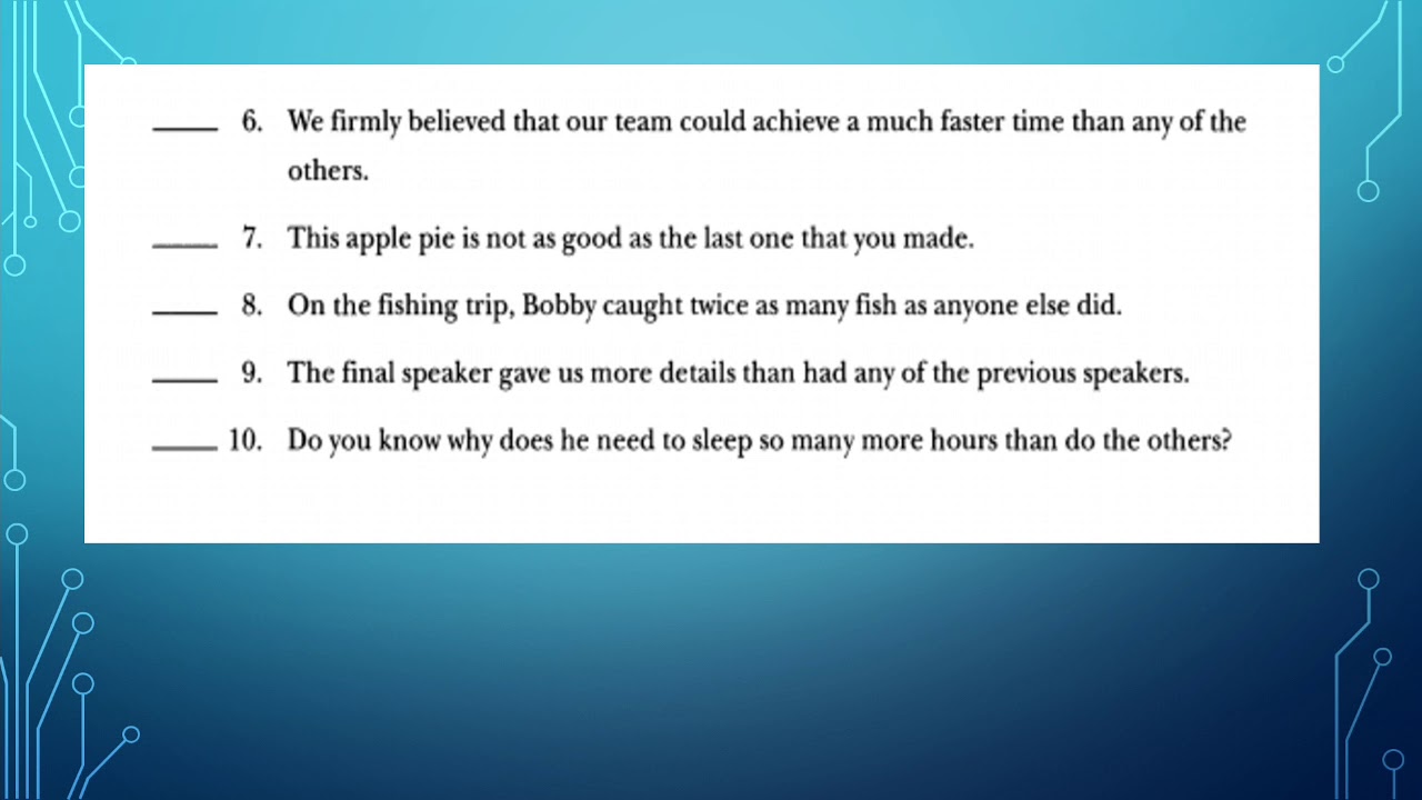 Structure skill 19 inversion with comparisons