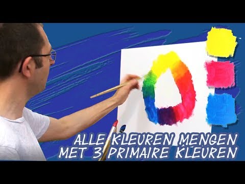 Kennis maken Nebu Beeldhouwwerk Kleuren mengen met acrylverf: maak alle kleuren met 3 primaire kleuren.  Schilderles Toon Nagtegaal - YouTube